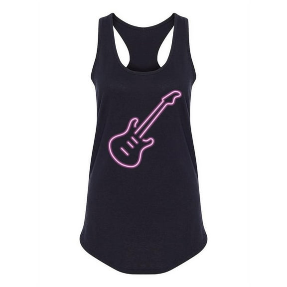 Guitar Pink Neon Design Tank Women -Image by Shutterstock, Female x-Small