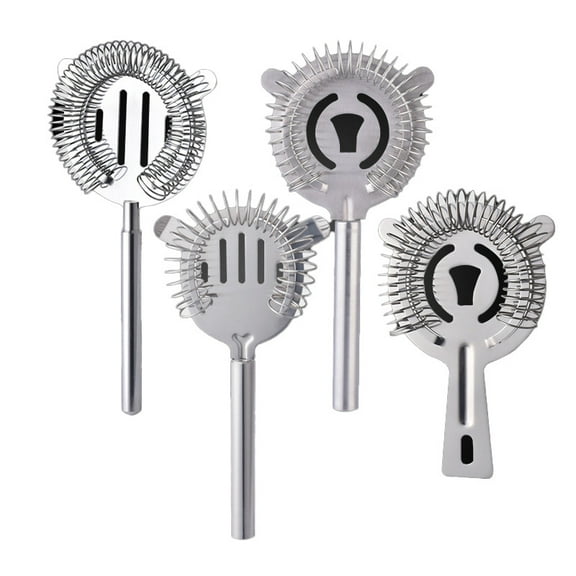 4 Pack Stainless Steel Cocktail Strainer Bar Tool Ice Filter Set