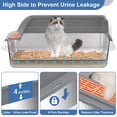 thumbnail image 4 of Stainless Steel Sifting Cat Litter Box with Lid M:19.7''×13.8''×8'' for Pine Pellets and Big Cats, 4 of 7