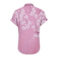 thumbnail image 4 of Cilsoka Womens V Neck Shirts Short Sleeve Henley Tops Button Floral Print T Shirts Work Tops Casual Tunic Tops Summer Fashion Clothing, 4 of 5