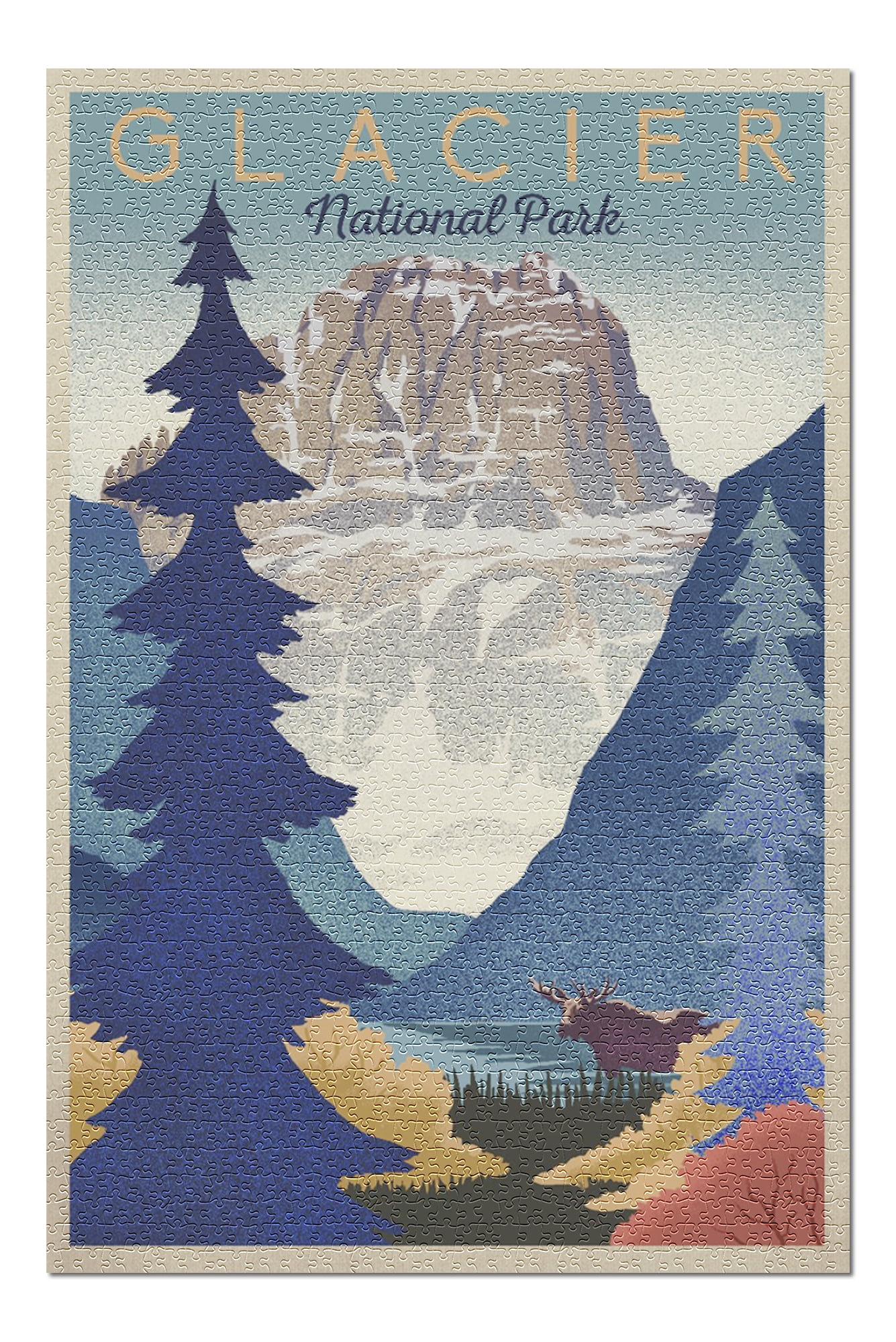 Glacier National Park - Mountain Scene - Lithograph (20x30 ...