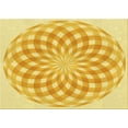 thumbnail image 1 of Ahgly Company Indoor Rectangle Patterned Chrome Gold Yellow Area Rugs, 2' x 4', 1 of 6