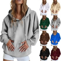 yoeyez Oversized Hoodies for Women Long Sleeve Drawstring Hooded Sweatshirt Loose Fit Casual Comfy Pullover Tops Fall Fashion Outfits Clothes Army Green,S