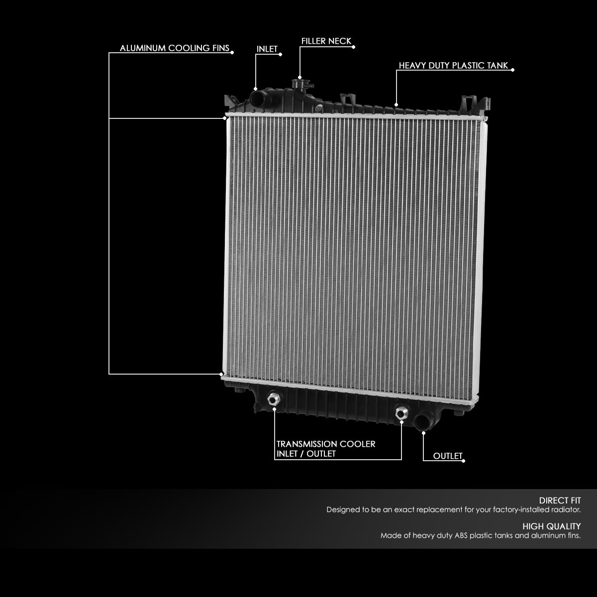 DNA Motoring For 07-10 Ford Explorer Sport Trac AT OE Style Aluminum Core Radiator DPI 2952