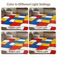 thumbnail image 7 of ODIKA 3'x5' Ultra-Soft Throw Mat, Composition Abstract Minimalist Interlocking Primary Block Yellow None Washable, Bare feet friendly, Easy Care Indoor rug for Bedside, Vanity, 7 of 7