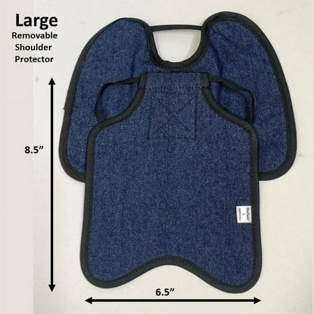 Hen Saver Hen Apron/Saddle with Shoulder Protectors (Made in the USA) Color: Single Strap Denim Size: Large (Most Standard Chickens) Protector Style: Removable