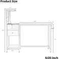 thumbnail image 3 of PetFurnishn Computer Gaming Desk with Power Outlet and LED Lights, Reversible Study Writing Table with Storage Shelves and USB Ports, PC Desk Home Office Workstation, Black, 3 of 9