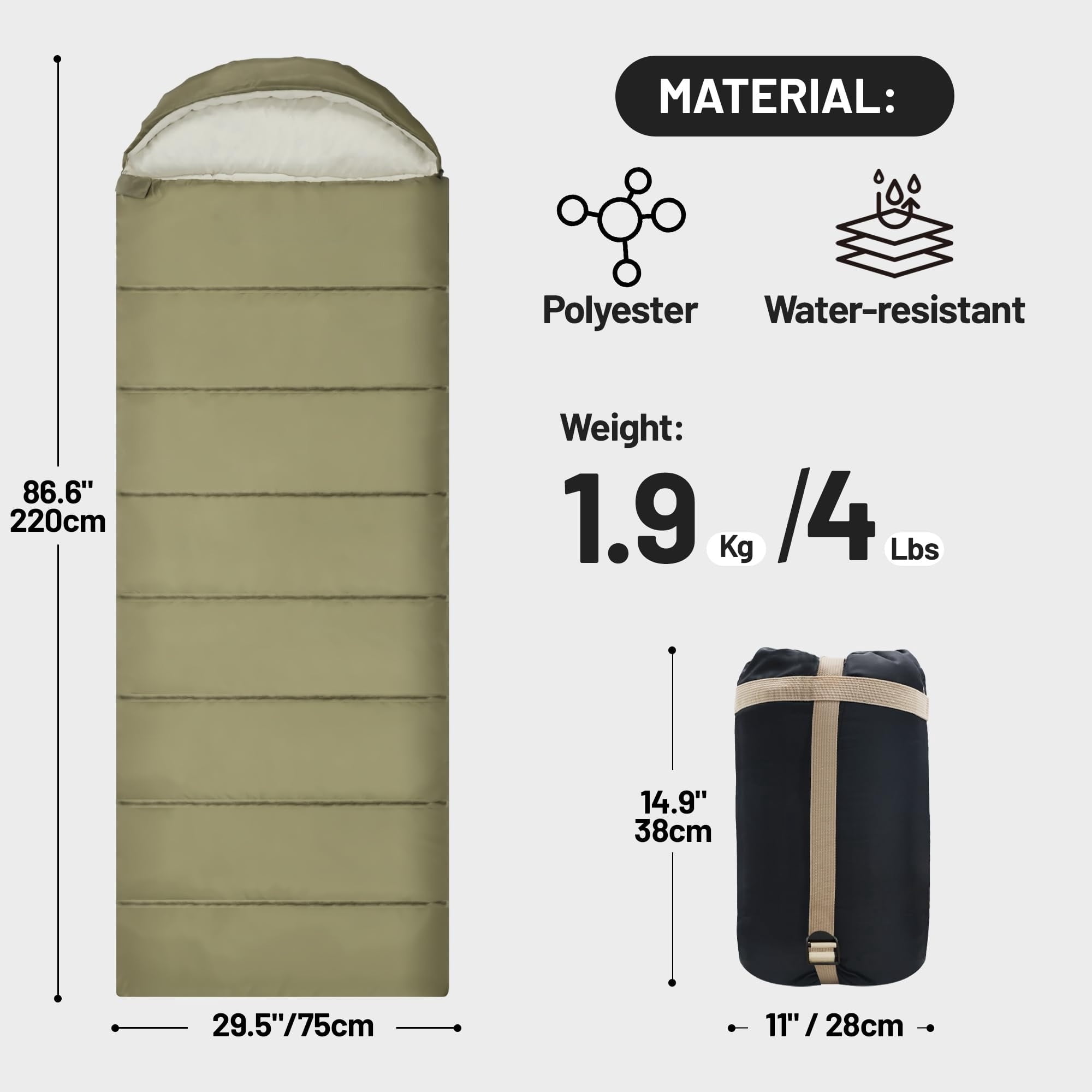 Backpacking Sleeping Bags for Adults, Unzip to Blanket, Waterproof, Lightweight, Camping, Portable Sleeping Bags Outdoor Travel Hiking