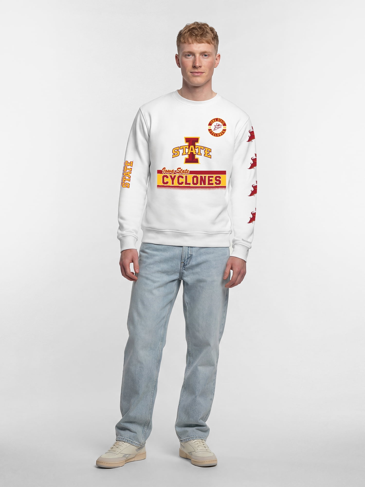 Iowa State Cyclones Reebok Mens White Crew Sweatshirt