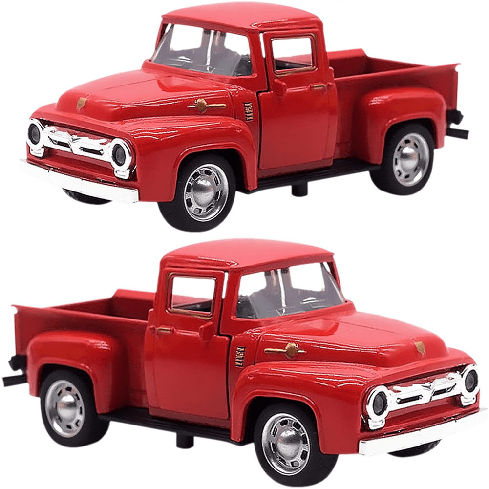 HYPERLIVING 1:32 Alloy Kids Car Toy Driveable, Car Door Can Open, Little Blue Truck Toy for Toddlers 2-8 Years Old Boys Girls Kids, Easter Christmas Birthday Gifts (Red Truck)