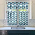 thumbnail image 3 of Kitchen Curtains 36 Inch Short - 3 Panel Set, Nautical Anchor Lighthouse Coastal Design, Rod Pocket Window Curtain for Beach House, Marine Ocean Wave Pattern, Easy Wash, 3 of 6