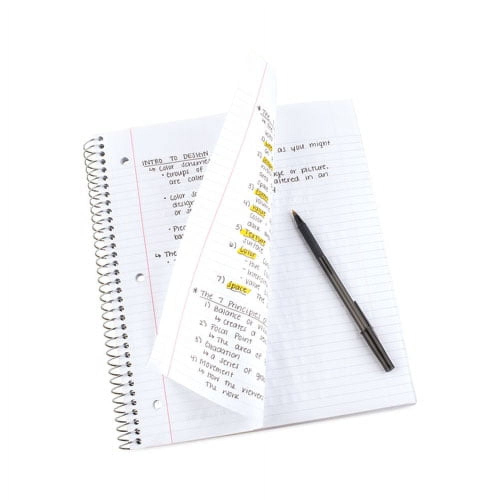 Wirebound Notebook, 1 Subject, Medium/College Rule, Randomly Assorted Covers, 11 x 8.5, 100 Sheets, 6/Pack | Bundle of 2 Packs