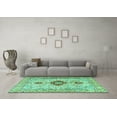 thumbnail image 3 of Ahgly Company Indoor Round Persian Turquoise Blue Traditional Area Rugs, 7' Round, 3 of 4