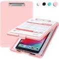 thumbnail image 1 of Portapapeles con almacenamiento rosa, portapapeles de plástico con clip de perfil bajo, portapapeles de enfermería resistente con capacidad para 150 hojas de tamaño carta, portapapeles para escritura suave Zhivalor  CZBG-ZC137, 1 of 7