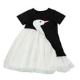 thumbnail image 1 of DuoJiaJ Robe d'Été en Tulle pour Fille Tout-Petit Motif Cygne Mignon Robe en Coton Quotidienne Robe Décontractée pour Bébé Fille Taille 4-5 Ans, 1 of 3