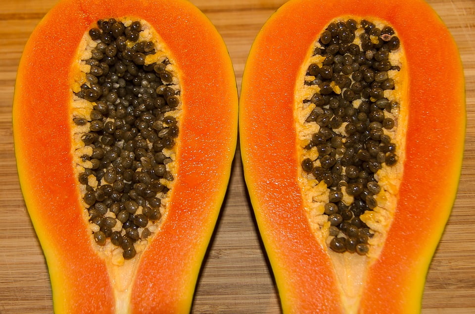 Fruit Papaya Orange Ripe Red Papaya Seeds Juicy24 Inch By 36 Inch