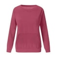thumbnail image 4 of MEZZALL Women Casual Solid Color Pullover Sweater Long Sleeve Crewneck Pocket O-Neck Sweatshirt Athletic Sportswear Tops Winter Birthday Fall Clothing, 4 of 4