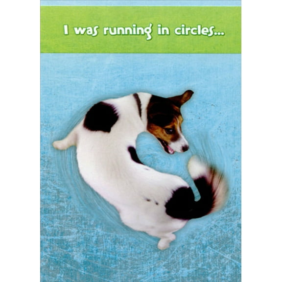Designer Greetings Running In Circles Dog Thank You Card
