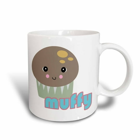 3dRose Cute Kawaii Muffy Muffin, Ceramic Mug, 15-ounce