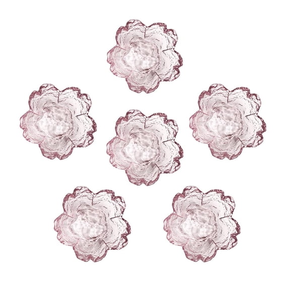 Pink Cherry Blossom Shaped Dessert Bowls, Mini Crystal Bowl, Small Glass Bowls, Tea Bag Holder, Dipping Bowls, Soy Sauce