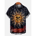 thumbnail image 3 of Camisa de cuello vuelto con estampado 3D de luna y cielo nocturno místico vintage para hombre, camisa informal de manga corta, camisas sueltas de verano para niños, 3 of 5