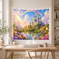 thumbnail image 5 of Mountain Lake Fairytale with Castle Tall Slender Spires, Mystical Fantasy for Space Lovers, Galaxy Room Decor, Mother'S Day Gift, Tapestry Wall Hanging for Bedroom and Dorm, 5 of 7