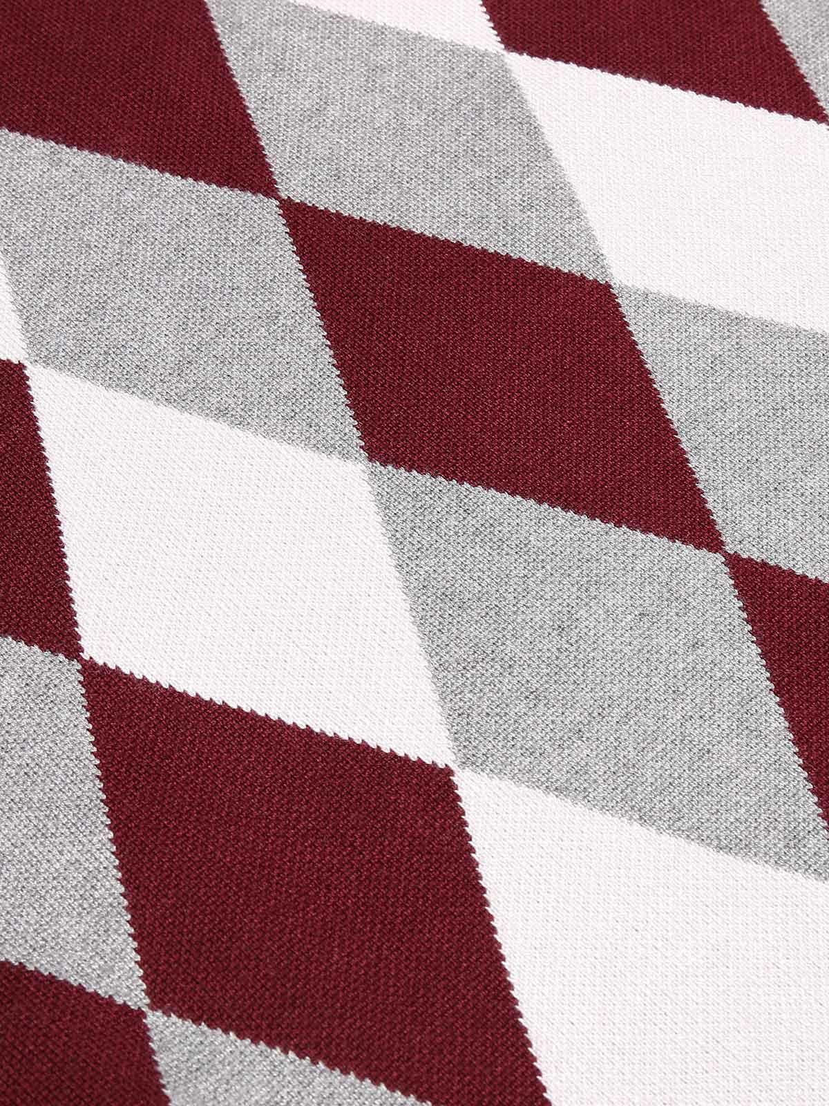 Coofandy Men's Casual Slim Fit V-neck Rhombus Business Knitwear Sweater Vest,X-Large,Wine Red