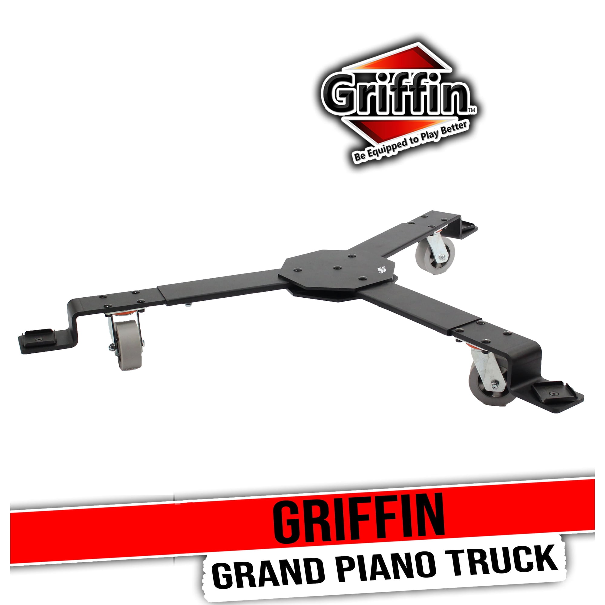Grand Piano Dolly Truck by Griffin - Premium Sturdy Placement Mount Holder for Large & Big Concert Pianos - Spider Mobileer Cart for Baby Grand Pianos - 3 Wheel Moving Dollie Stand & Adjustable Legs