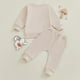 thumbnail image 4 of Odeerbi 0-3 Años Niño Niña Conjunto de Algodón Sudadera de Cuello Redondo Sudadera de Dos Piezas Fútbol Sudadera de Manga Larga Y Cuello Redondo, 4 of 6