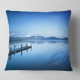 thumbnail image 2 of Designart Bright Blue Sky with Pier - Seascape Throw Pillow - 16x16, 2 of 5