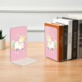 thumbnail image 6 of Wobogo Lovely Colorful Pony Acrylic Bookends Clear L-Shaped Book Holder with Non-Slip Pads for Books Files Magazines CD DVD 5.4×4.1×8.1in, 6 of 6