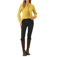 thumbnail image 2 of INSPIRE CHIC Women's Long Sleeve Blouses Chiffon Pleated Tie Neck Office Top Shirt XS Yellows, 2 of 6
