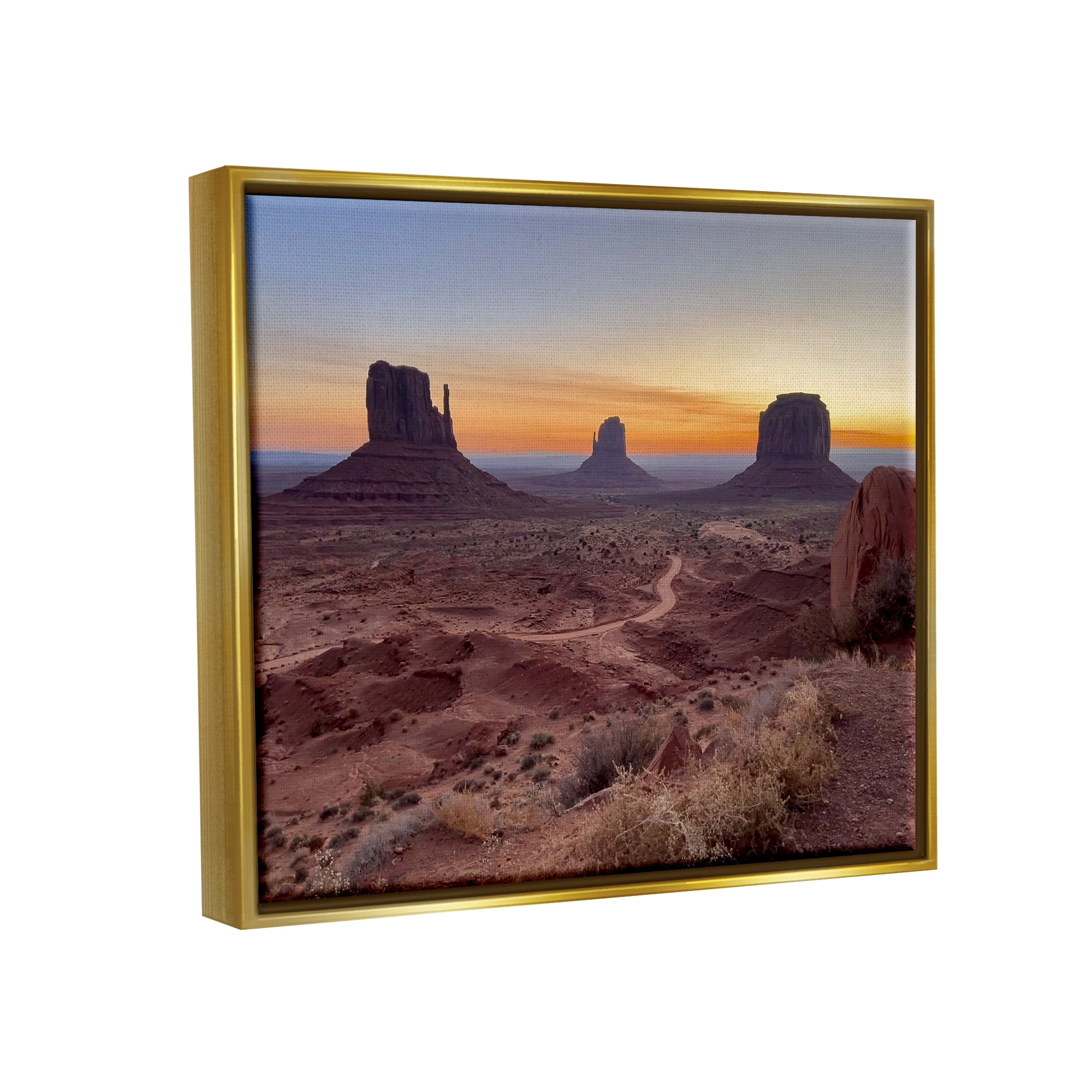Stupell Industries Canyon Buttes Landscape Landscape Photography Gold Floater Framed Canvas Art Print Wall Art, 31 x 25