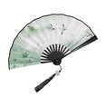 thumbnail image 2 of Folding Hand Held Fan Chinese Vintage Style Plastic Fan Double Sided Hanfu Accessories for Weddings Dancing Parties, 2 of 7