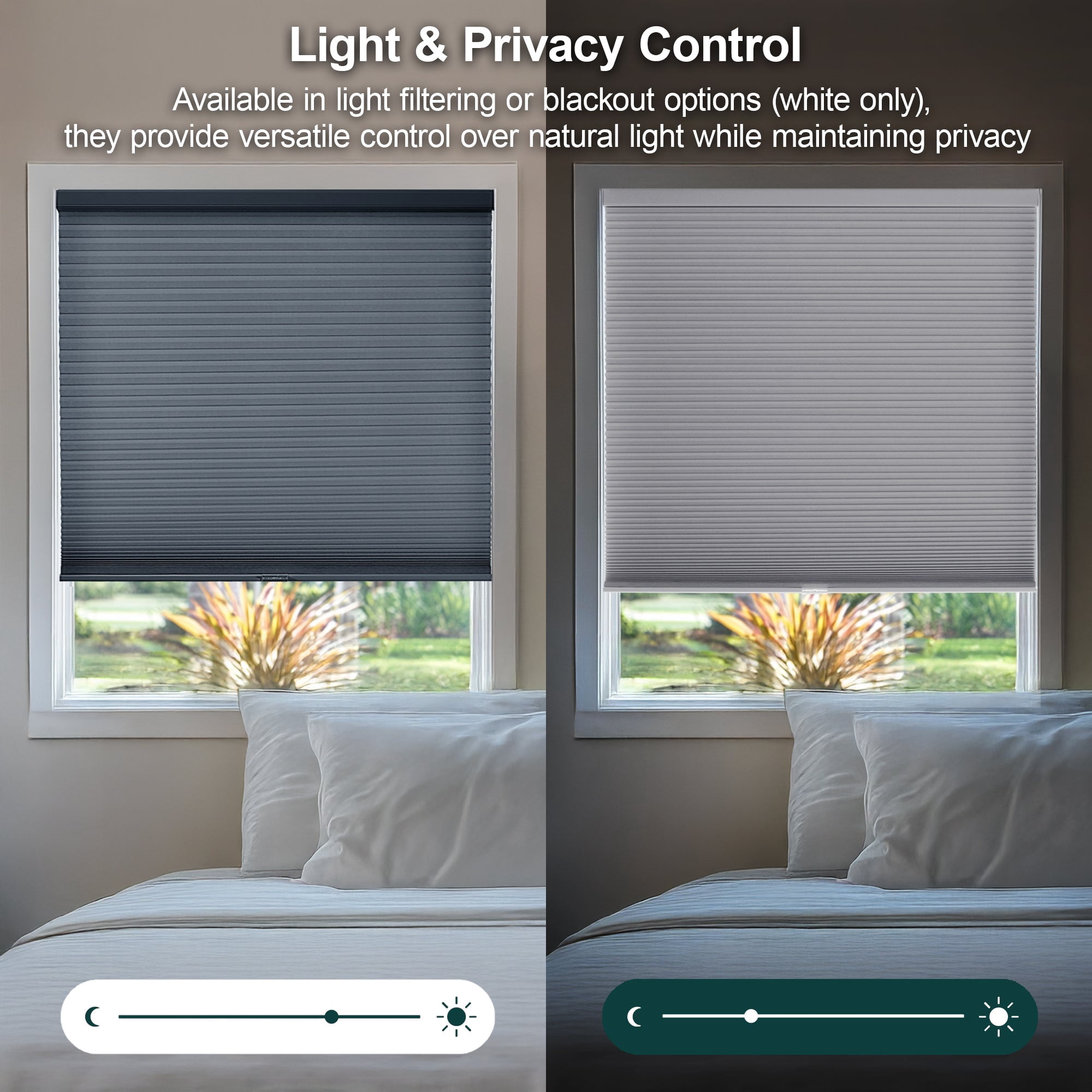 Chicology Light Filtering Cellular Shade, Morning Ocean, 20.5"W X 64"H