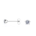 thumbnail image 5 of Pendientes Tipo Botón Solitario JeenMata con Diamante de Talla Cojín de 0,38 Quilates y 4 Puntas Chapado en Oro Blanco de 18 K sobre Plata, 5 of 5
