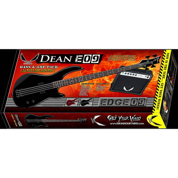 Dean Edge 09 4String Bass Guitar Pack with Amp, Gig Bag, Tuner, Cord