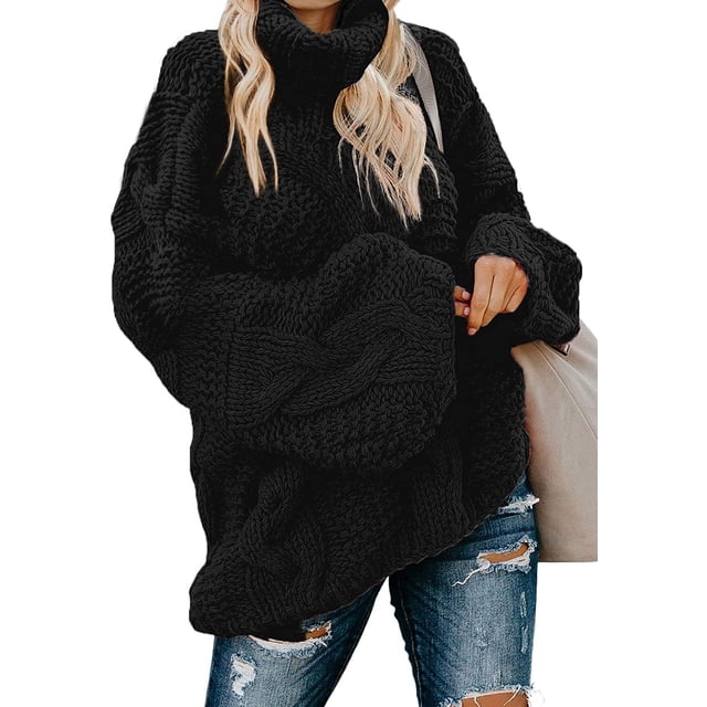 Women's Off Shoulder Long Sleeve V-Neck Ribbed Cable Pullover Sweaters Loose Fitting Jumper Tops