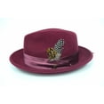 thumbnail image 2 of Men's Burgundy Fedora 100% Wool By Bruno Capelo Crushable UN-104, 2 of 4