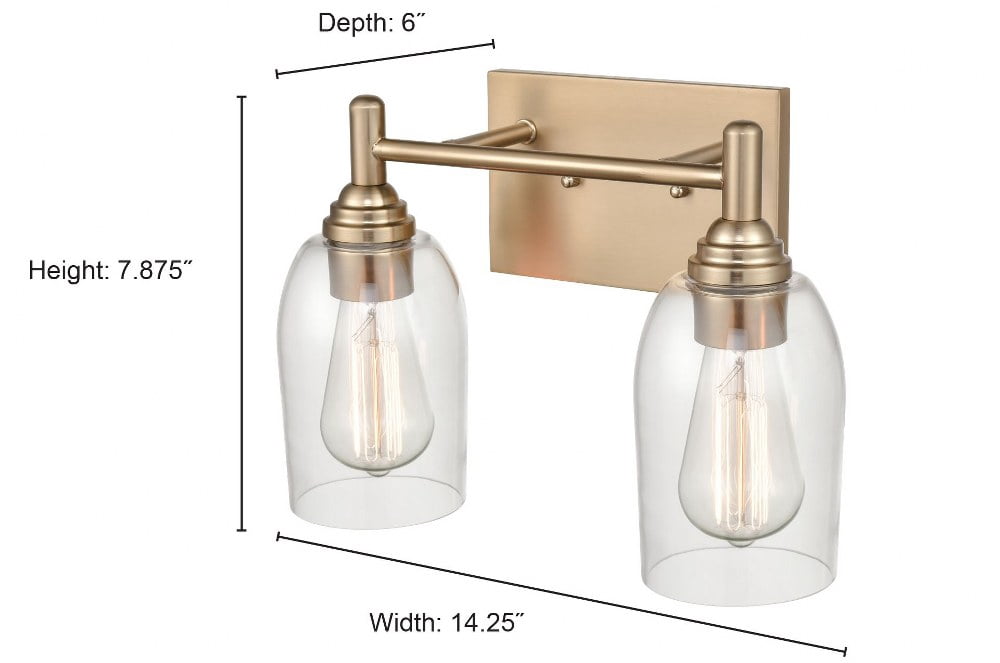 Millennium Lighting  Arlett 2 Light Vanity Fixture in Modern Gold or Brushed Nickel Brushed Nickel Nickel Brushed