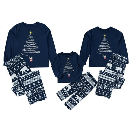 

LOUIST Christmas Pyjamas Women Men Adults Kids Xmas Family Matching Nightwear PJs Sets