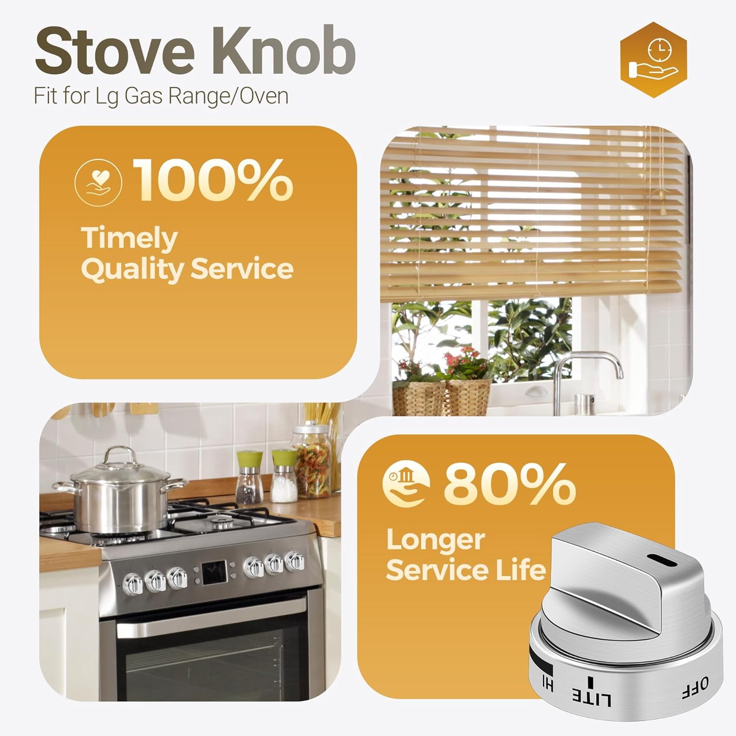 5 Pack AEZ73453509 Stove Knobs, Fit for LG Gas Range Oven