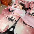 thumbnail image 4 of Castle Fairy Bling Ribbon Bow Twin Bedding Sets,Eiffel Tower Bedding Comforter Set, 4 of 8
