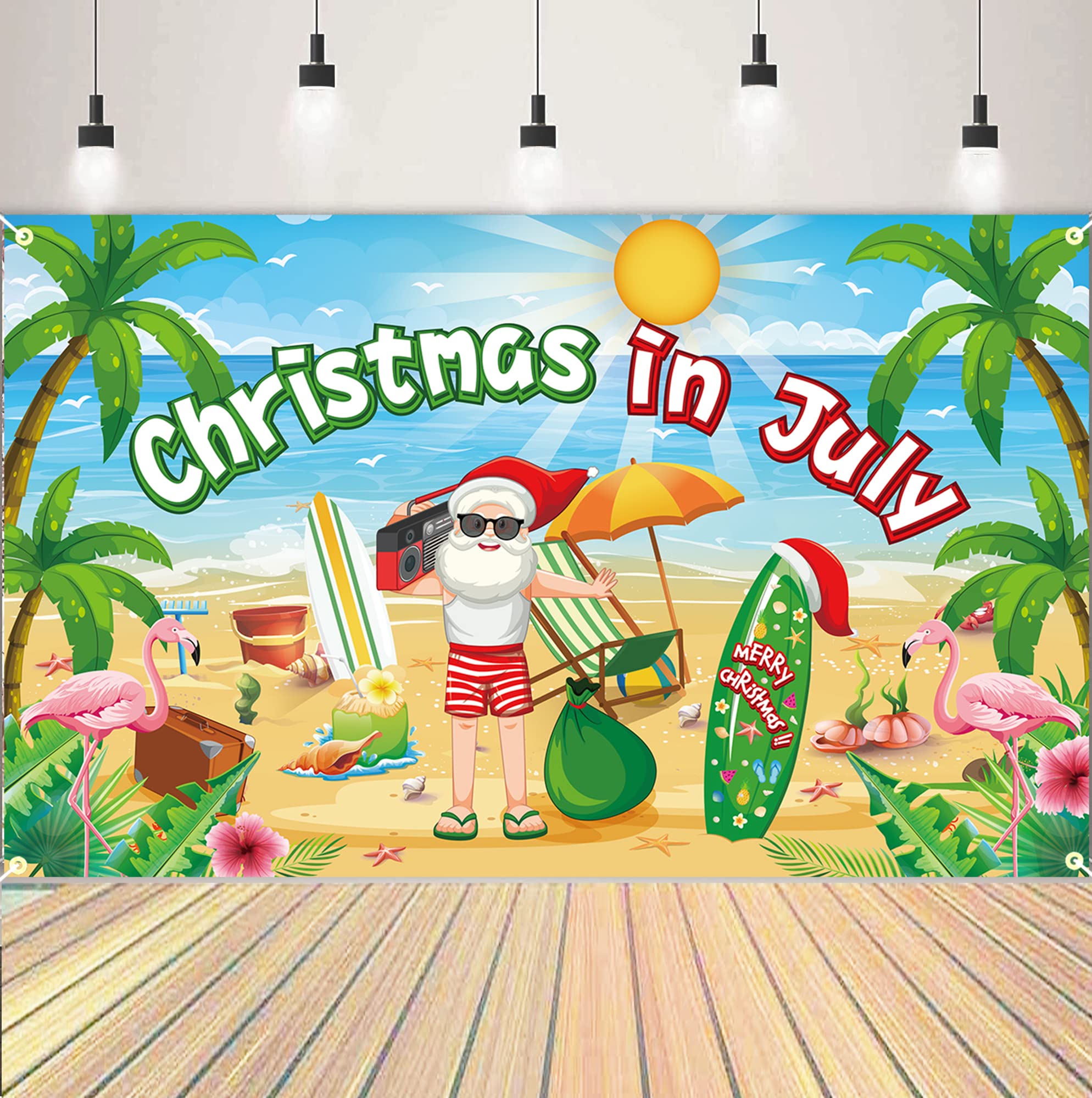 Christmas in July Backdrop Photo Props July Christ - Walmart.com