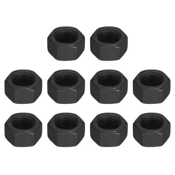 Uxcell 3/8-24 Hex Nuts, Carbon Steel Grade 8.8 Black Oxide Hexagon Nut for Screw Bolt, 10 of Pack