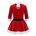 thumbnail image 2 of iEFiEL Kids Girls Christmas Miss Santa Costume Velvet Figure Skating Dance Leotard Dress, 2 of 7