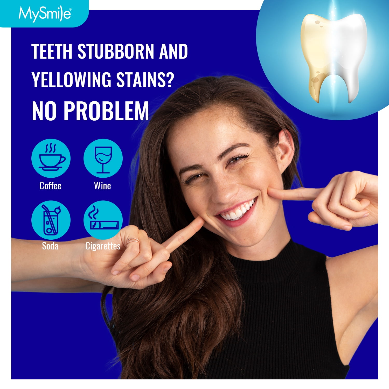 MySmile 14PC Prefilled Teeth Whitening Trays, 12% Hydrogen Peroxide Teeth Whitening Gel Tray Kit Mint Flavor, 7 Treatment, Remove 20 Years Stain