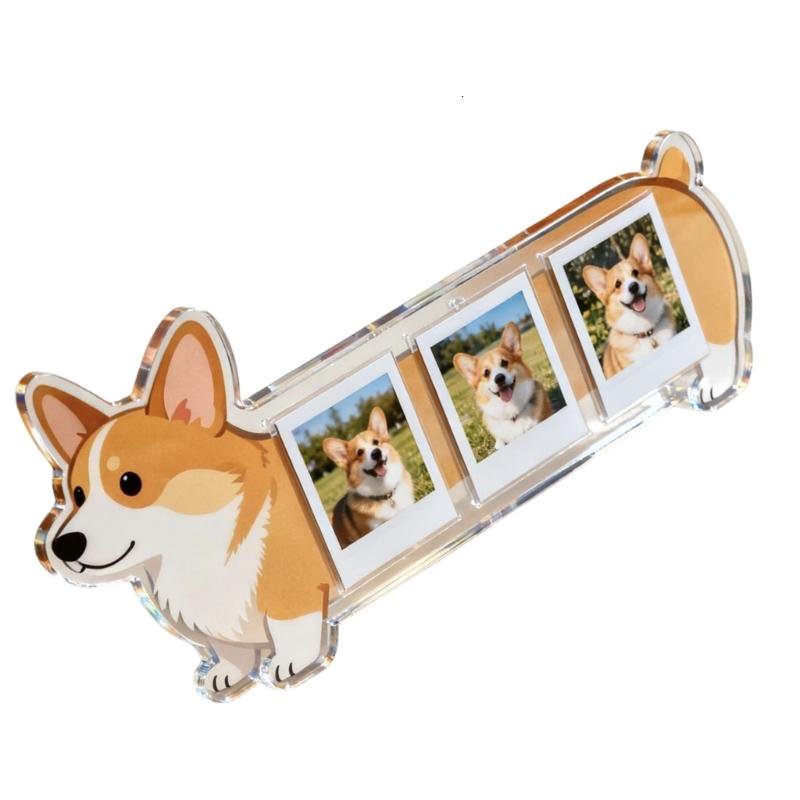 CEORPER 3 Sections Photo Display Stands For Pet Dog Pictures and Holiday Gift Giving