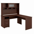 thumbnail image 3 of Cabot Modern 60W L Desk with Hutch, includes File Drawer and Storage Shelves in Harvest Cherry, 3 of 9