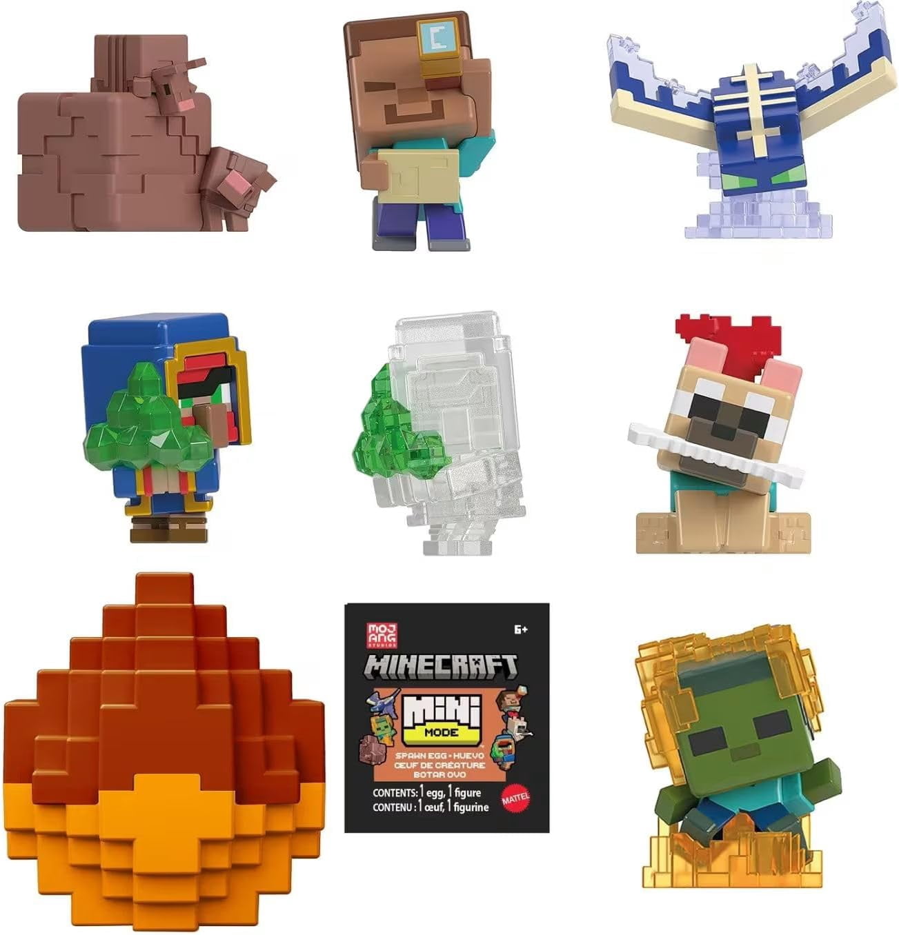 Minecraft Mini Figures Spawn Egg Blind Box, Bundle of 3, Ages 6+ HXT64-956F